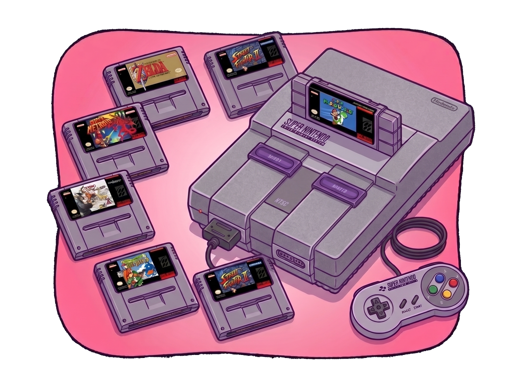 Consola clásica Nintendo Game Boy original gris junto a cartuchos retro como Tetris y Super Mario Land